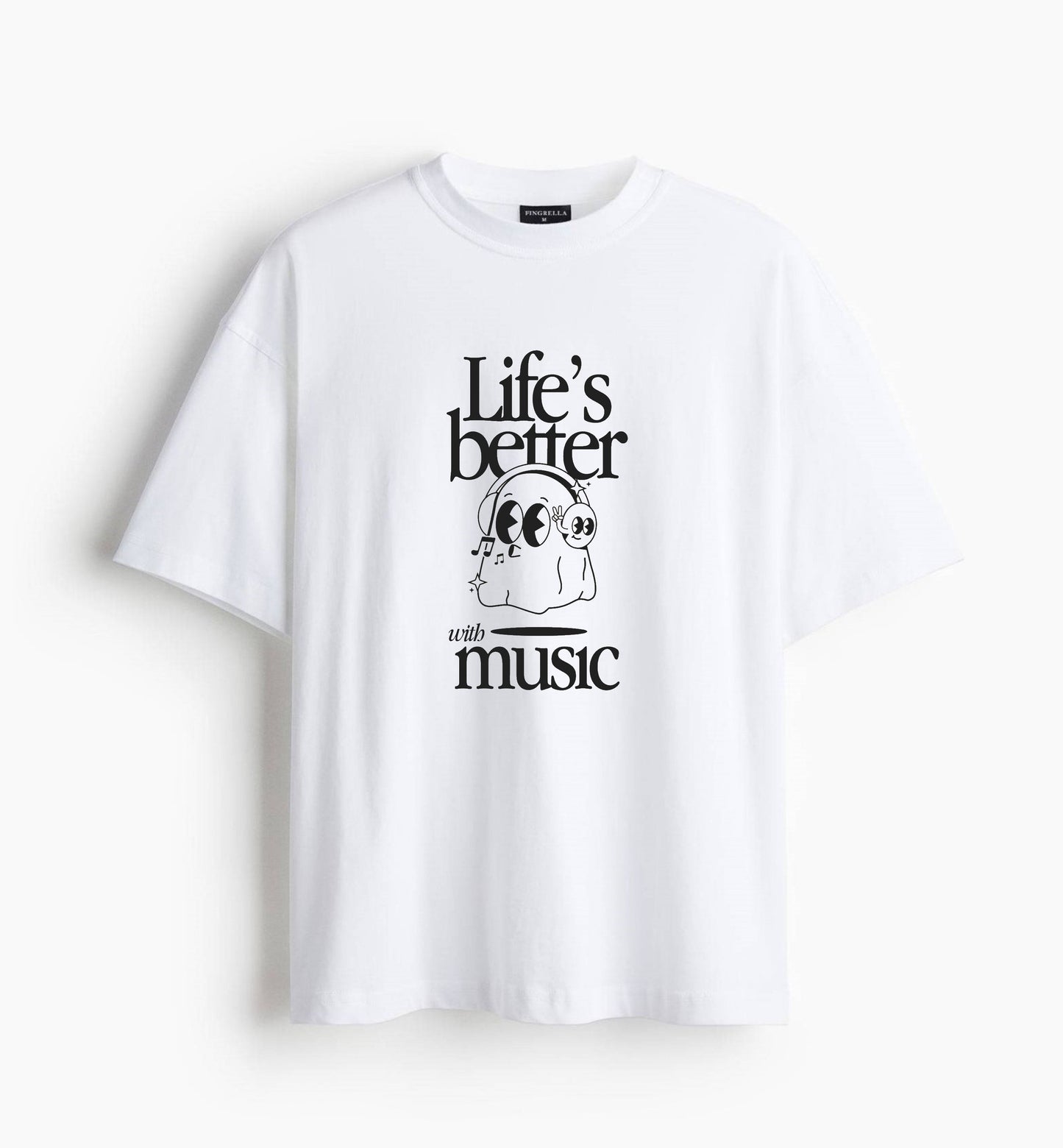 Life's better with music - white