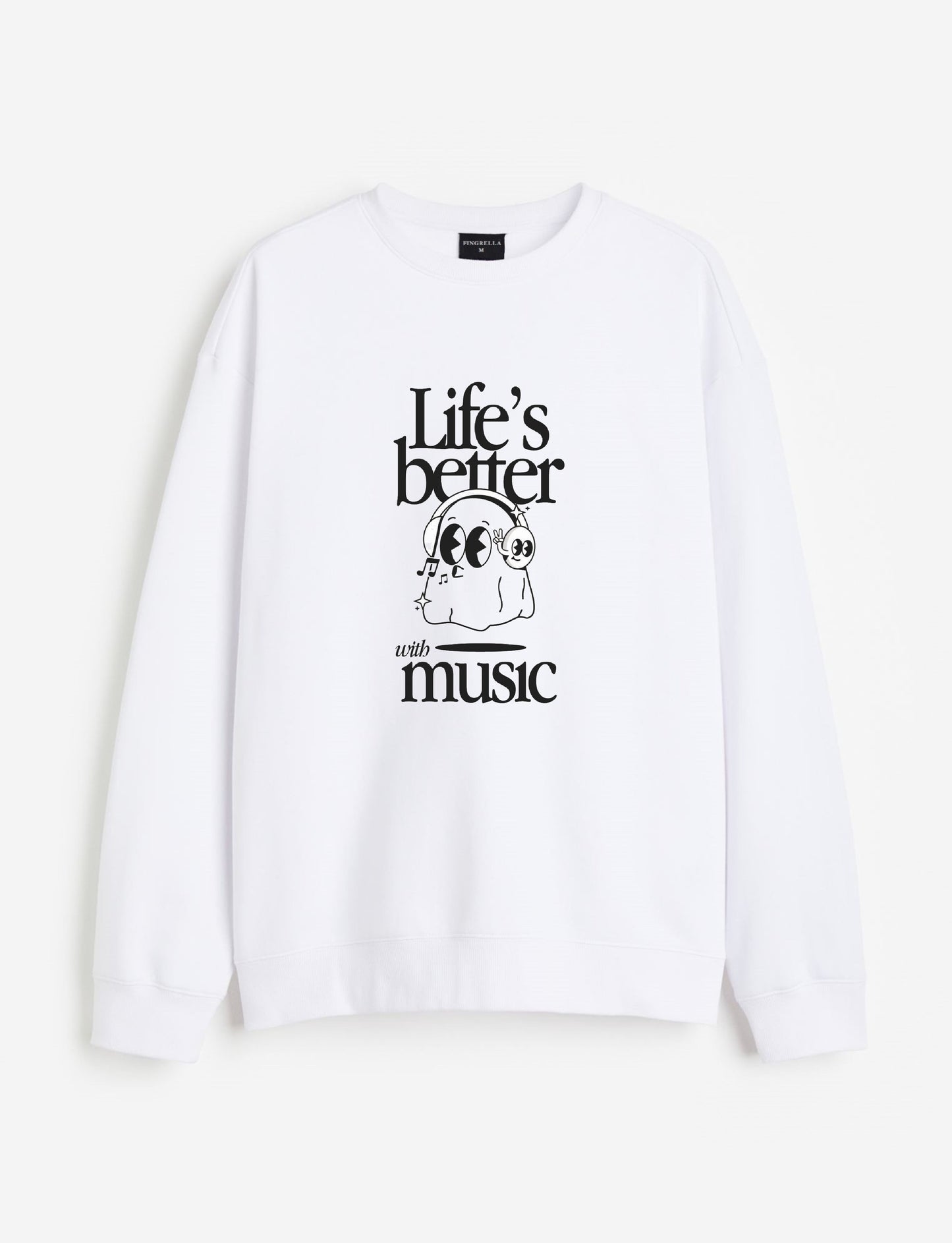 Life's better with music - white