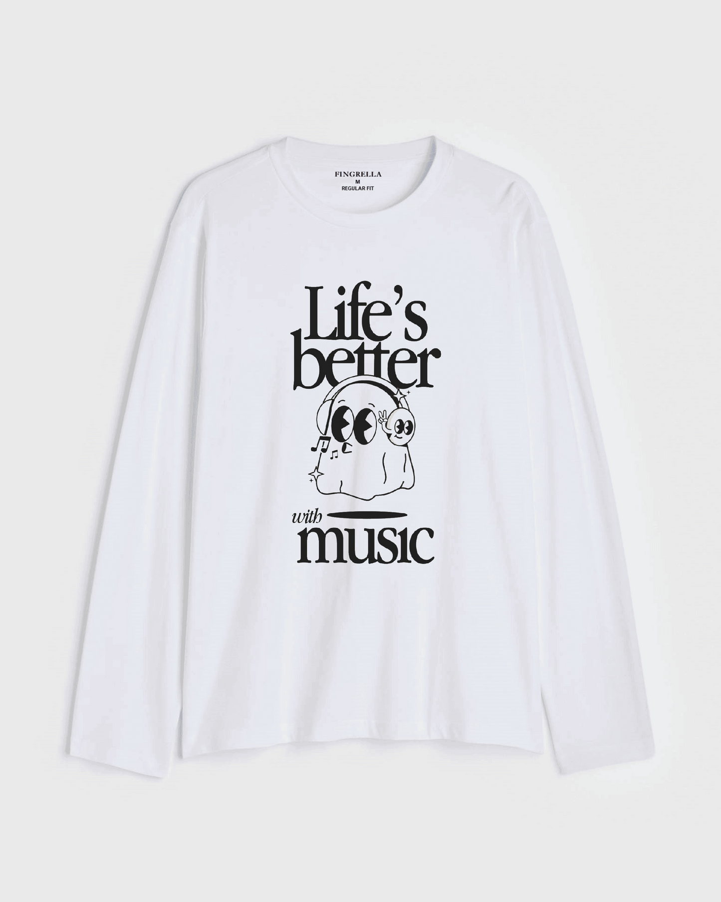 Life's better with music - ghost - white